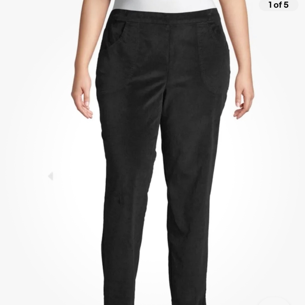 Just My Size Women’s Black Stretch Corduroy 2 Pocket Pants 2X (18W-20W) NEW